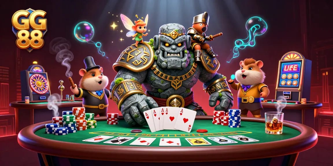 Engage with winning moments at GG 88's vibrant casino scene filled with action and excitement.