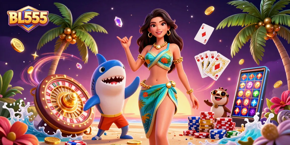 Experience the thrilling games at BL555 with vibrant 3D imagery and dynamic casino elements.