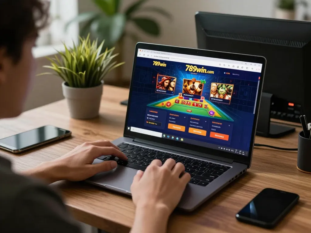 Engaging online gaming moment on 789win.com showcasing a player immersed in casino gameplay