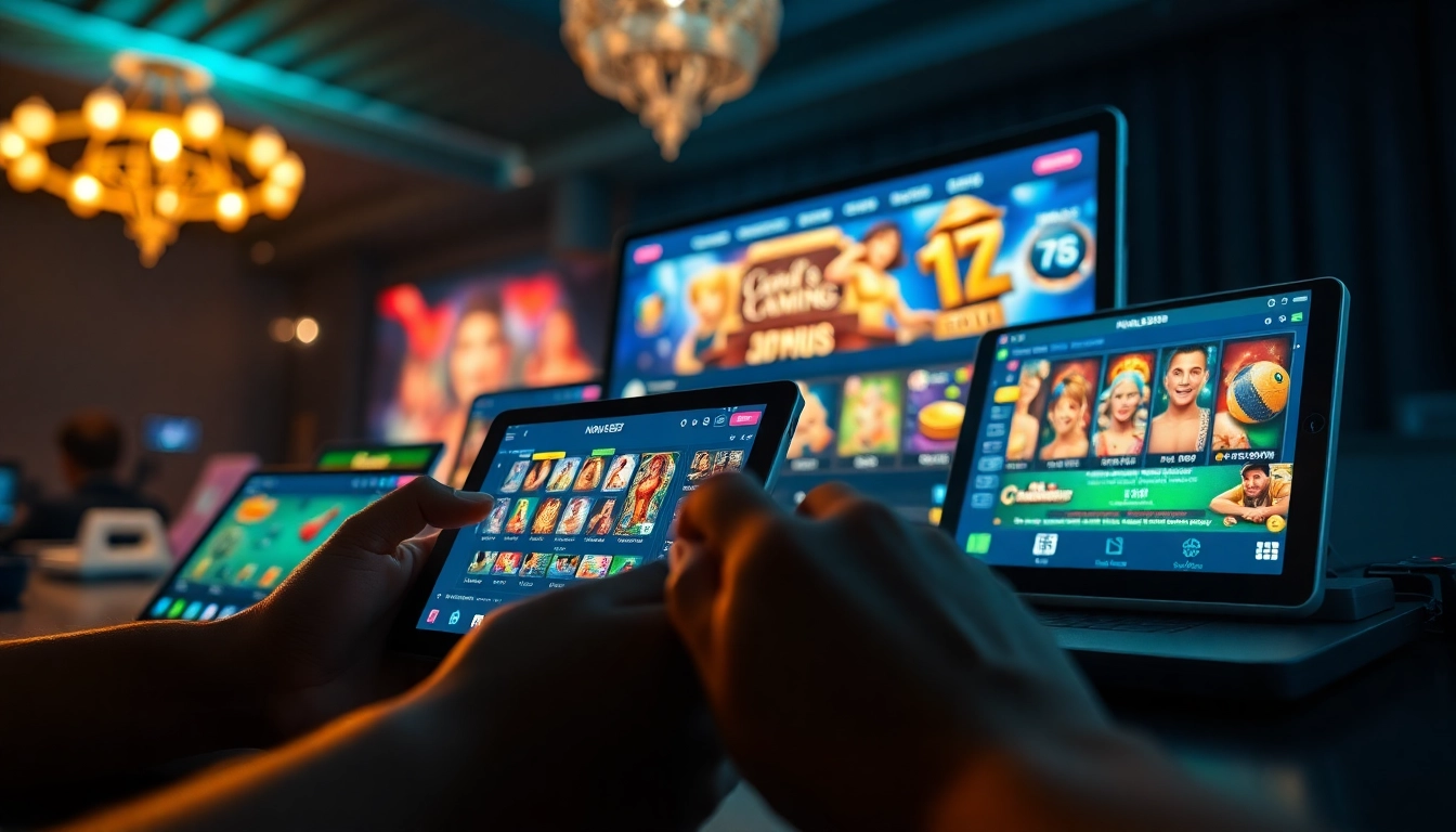 Nohu52 online gaming platform showcasing vibrant gaming experiences on devices like smartphones and tablets.