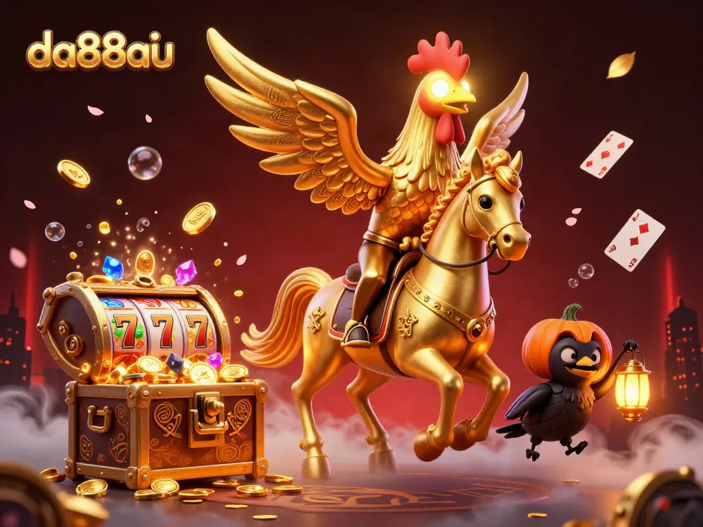 Experience the excitement of gaming at da88au with a dynamic scene featuring vibrant casino elements.