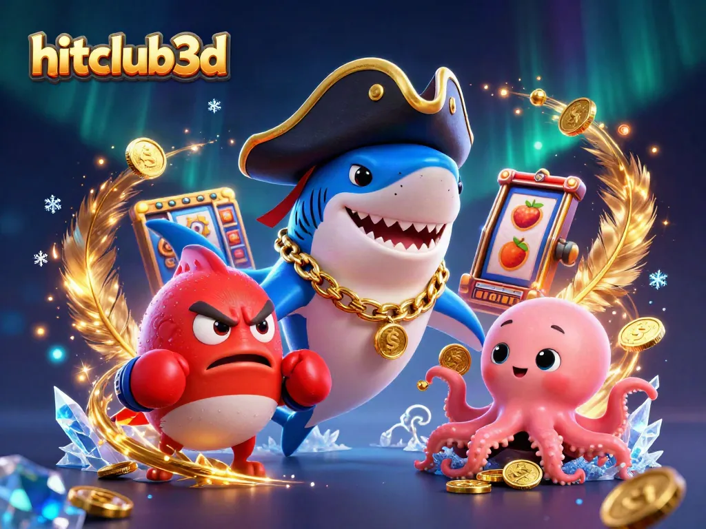 Engage with hitclub3d, where players win jackpots amidst lively casino games featuring pirate-inspired characters and golden treasures.