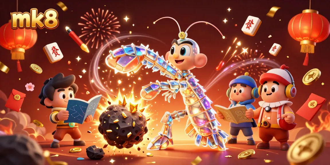 Compete for golden gems with mk8 in this vibrant, celebratory casino-themed scene.