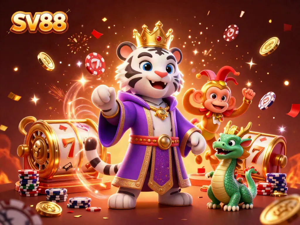 Experience dynamic gaming excitement with the SV88 casino scene featuring vibrant characters and rich visuals.