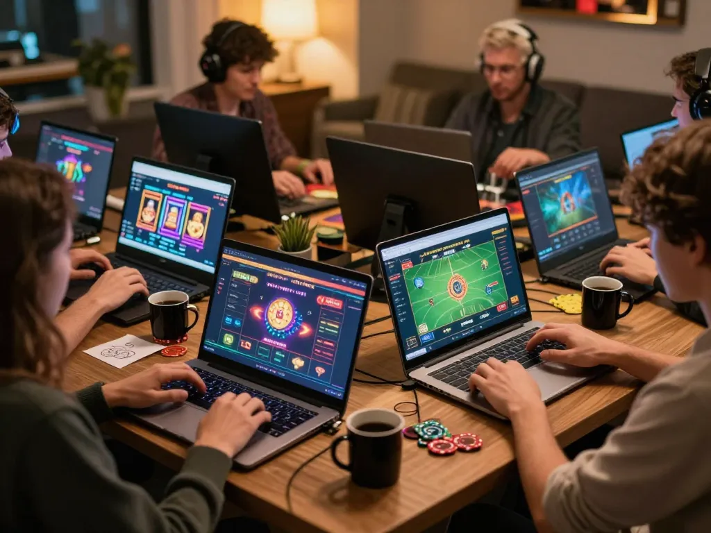 Players engaging in various online games at https://lc88.bio/, showcasing the thrilling atmosphere of virtual gambling.