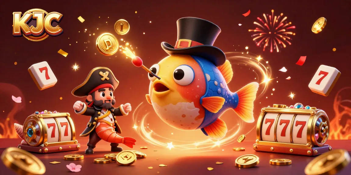 KJC captures excitement as the anglerfish entices golden coins amidst vibrant casino elements.