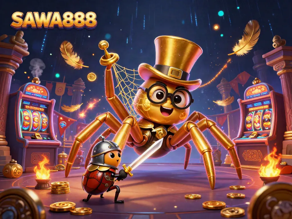 Experience thrilling gameplay at SAWA888 with a vibrant digital casino scene featuring interactive elements.