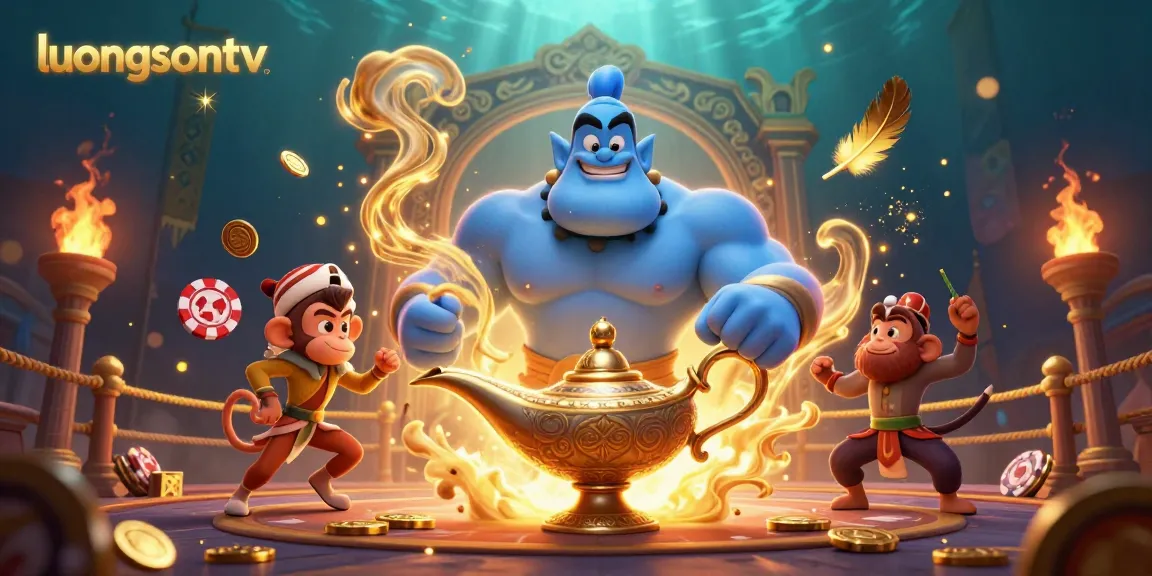 Experience thrilling bets with luongsontv in this vibrant 3D casino scene full of energy.