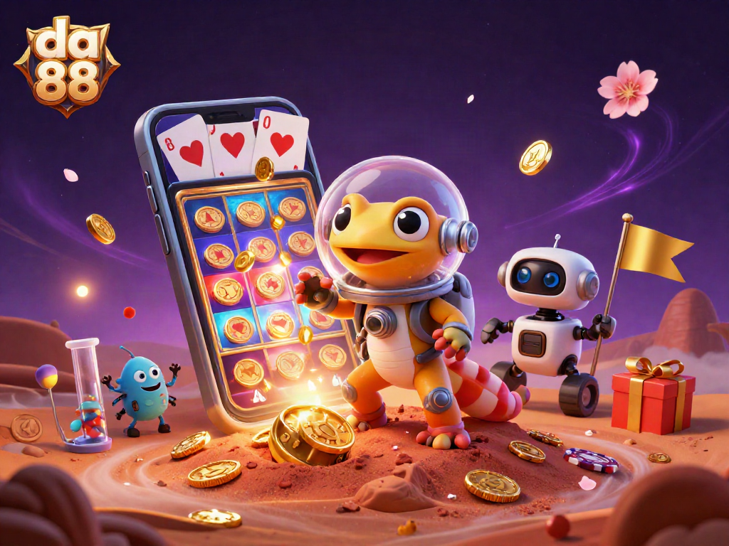 Experience thrilling wins with da 88 in a vibrant 3D casino universe featuring unique characters and lively elements.