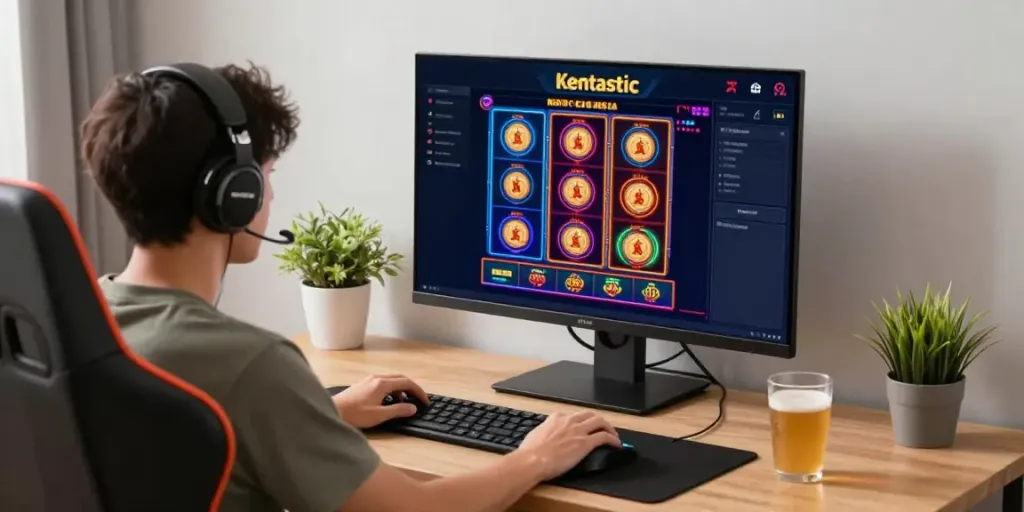 Spelerservaring bij Kentastic Casino NL met kleurrijke spellen en een moderne gaming opstelling.