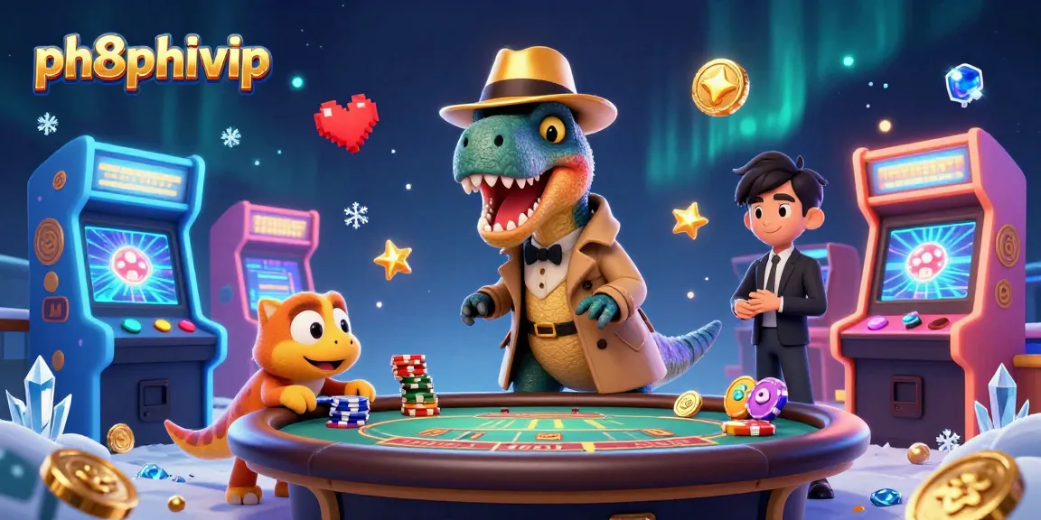 Engage in thrilling 3D gaming action at ph8phivip with cartoon dinosaurs at a blackjack table.