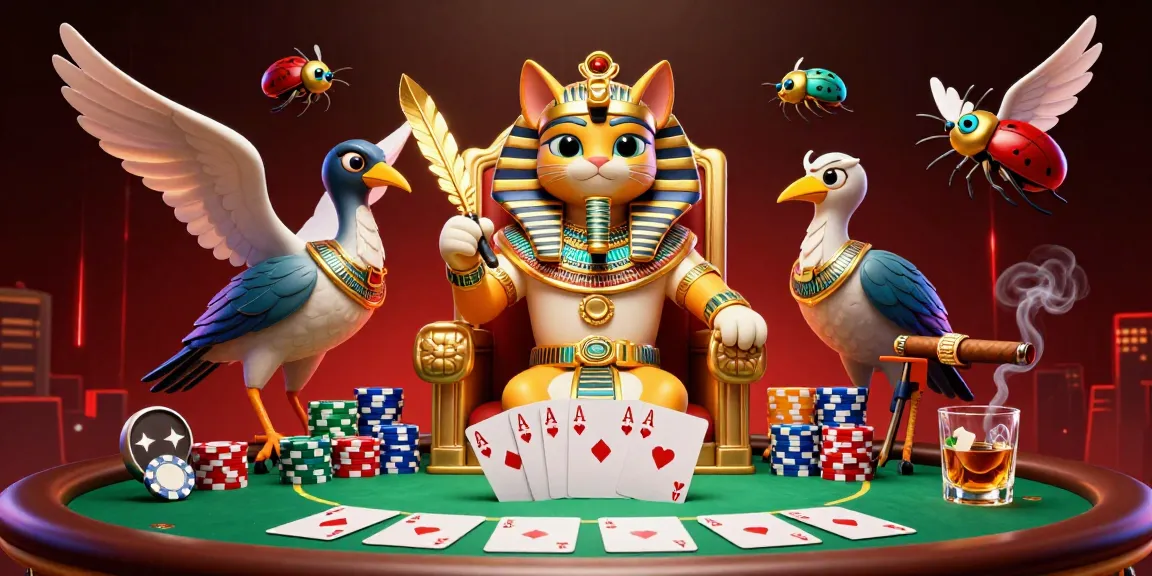 Stream high-quality gambling excitement with luongson featuring casino elements and Egyptian characters.