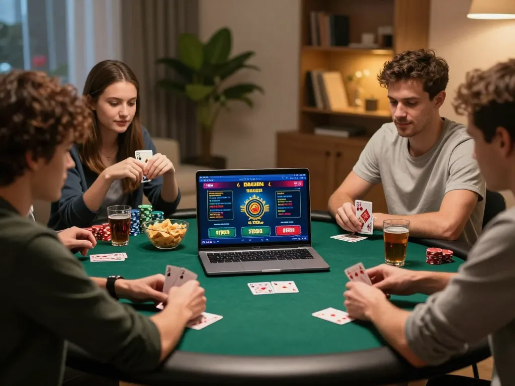 Engaged players at a poker table using cm88 for online gaming strategies and friendly competition.