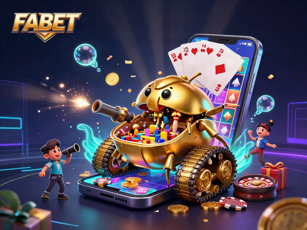 Experience FABET's thrilling casino adventure with a golden beetle tank and slot games bursting with rewards.