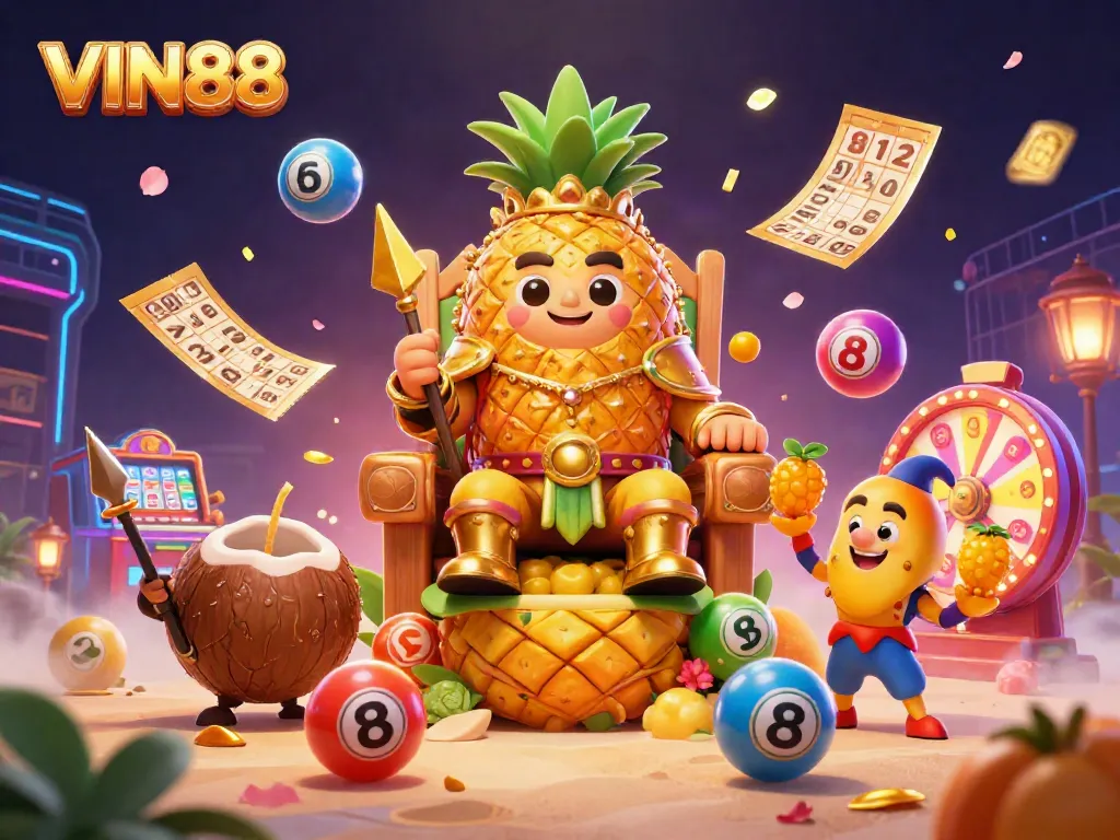 Engage with VIN88's lively casino scene featuring vibrant characters and dynamic gaming elements.