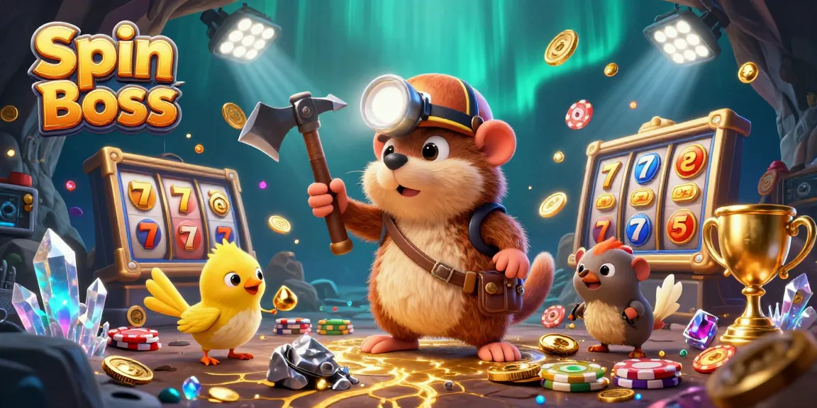 Spin Boss captivates with vibrant spinning slot reels in an ultra-detailed casino scene!