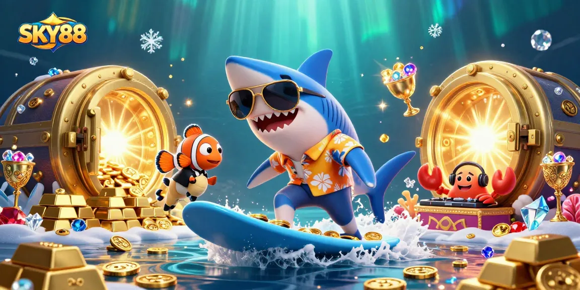 Experience thrilling wins with SKY88 in a vibrant underwater casino world.