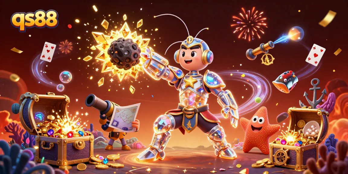 Experience the excitement of qs88 while exploring underwater treasures and animated characters in a dynamic casino scene.