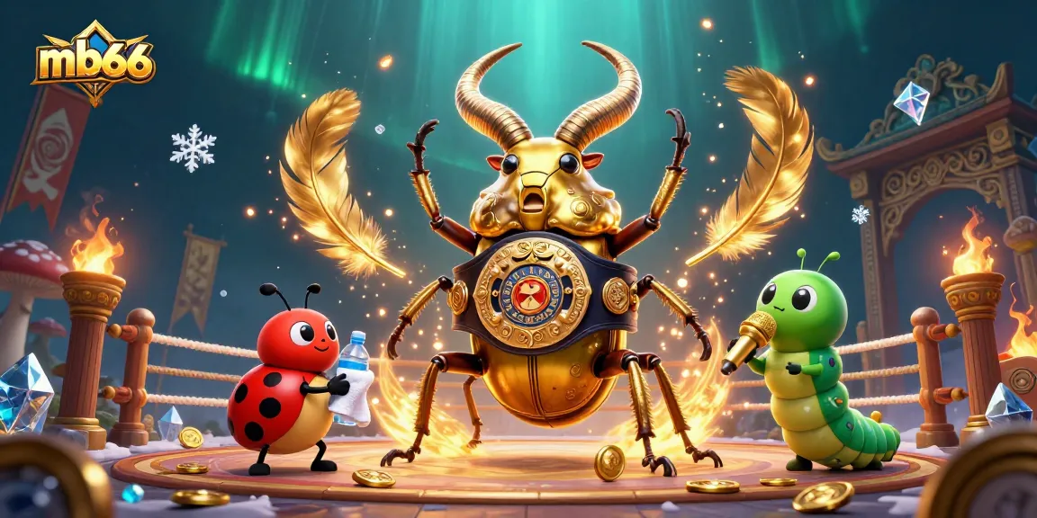 Experience the exciting world of mb66 with a vibrant 3D casino scene featuring unique characters and game elements.