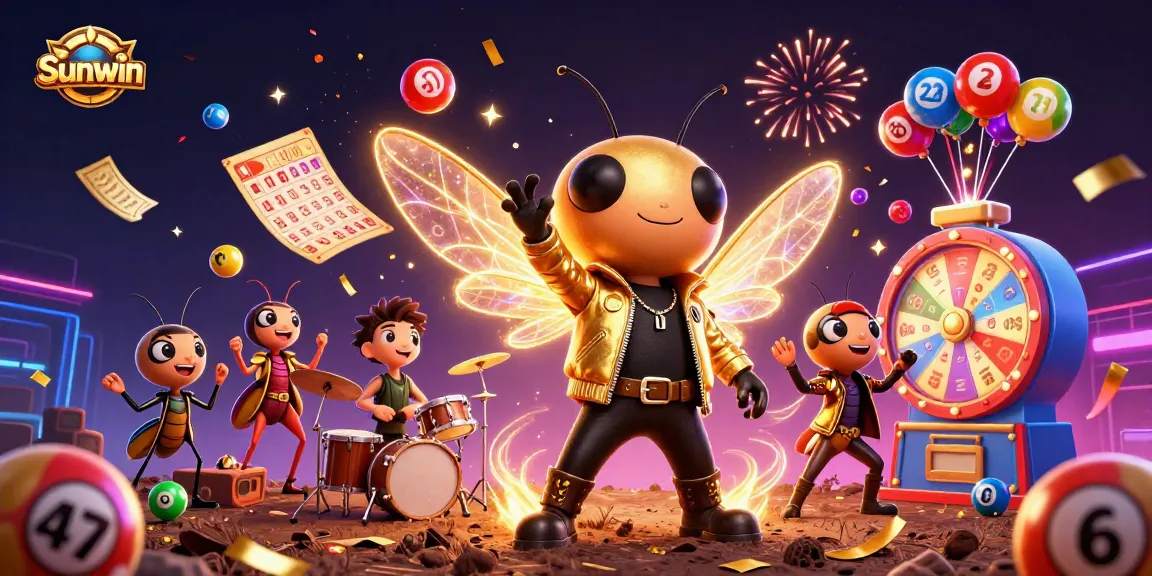 Experience thrilling prizes with Sunwin's vibrant lottery scene featuring dynamic characters.